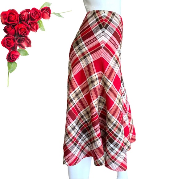 JONES NEW YORK VINTAGE LINEN PLAID A-LINE SKIRT. WOMEN’S SIZE 8 - Picture 4 of 7